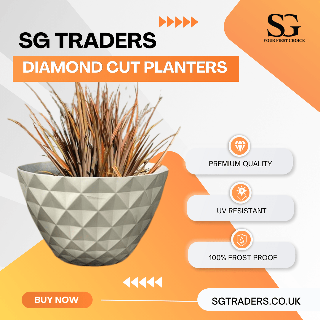 Transform Your Outdoor Space with SG Traders™ Diamond Cut Plastic Planters! - SGTraders