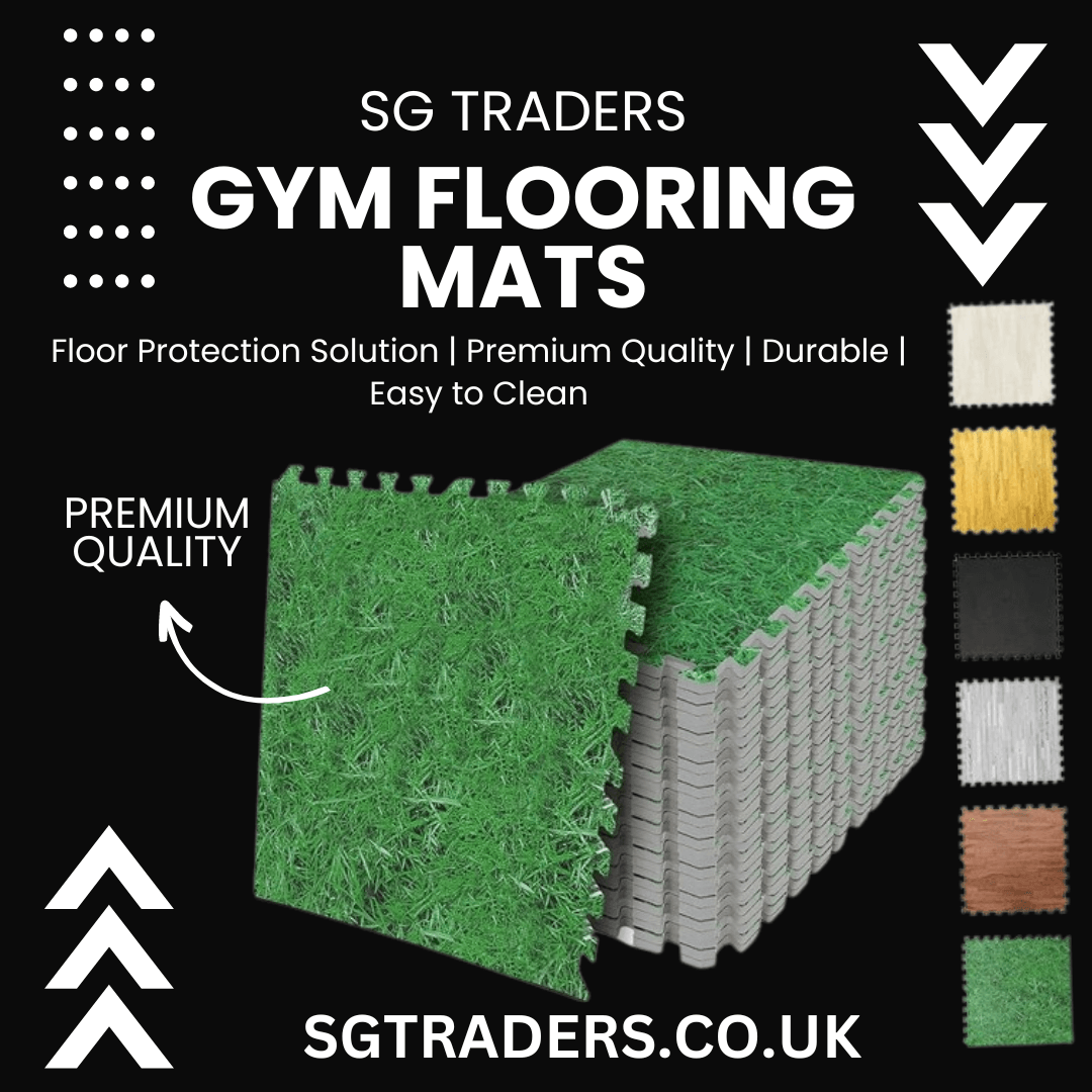 SG Traders gym flooring mats with grass texture, durable and premium quality floor protection