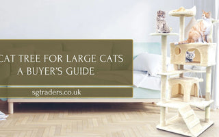 Large beige cat tree with three cats in a modern living room setting