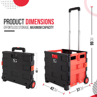 SG Traders™ Lightweight Folding Trolley Cart