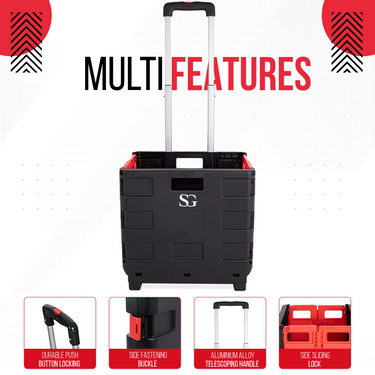 SG Traders™ Lightweight Folding Trolley Cart