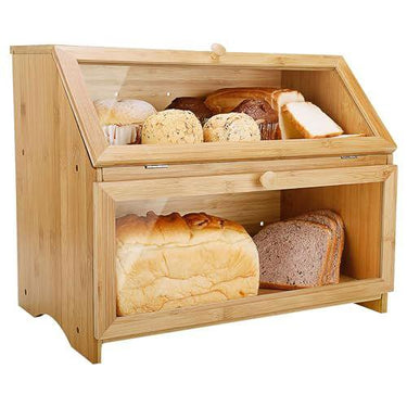 SG Traders™ Bamboo Bread Bin - - 