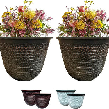 Camden Plant Pots for Garden | Set of 2 - - 