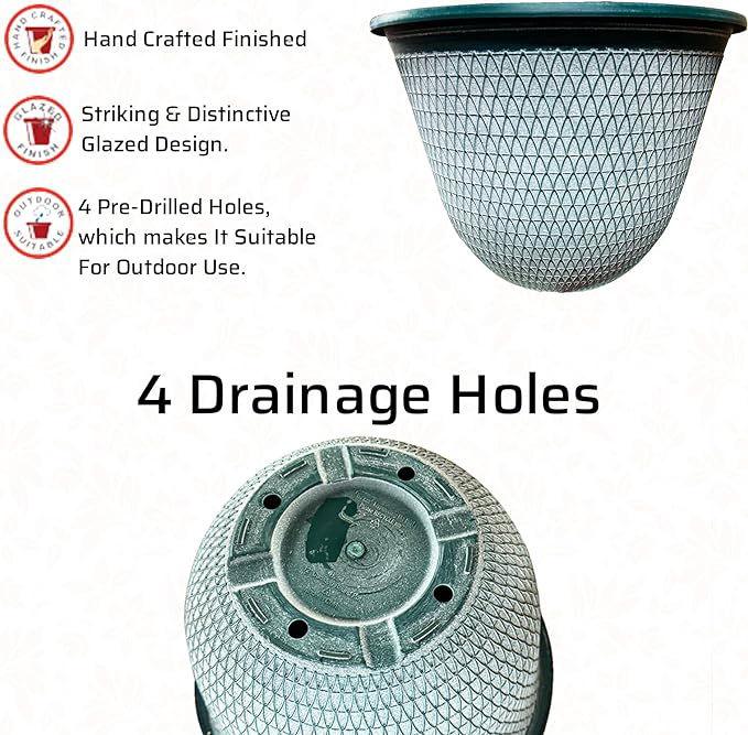 Camden Plant Pots for Garden | Set of 2 - - 