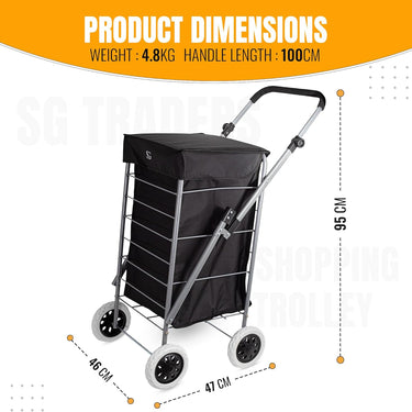 Premium Shopping Trolley Black