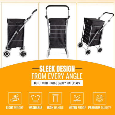Premium Shopping Trolley Black