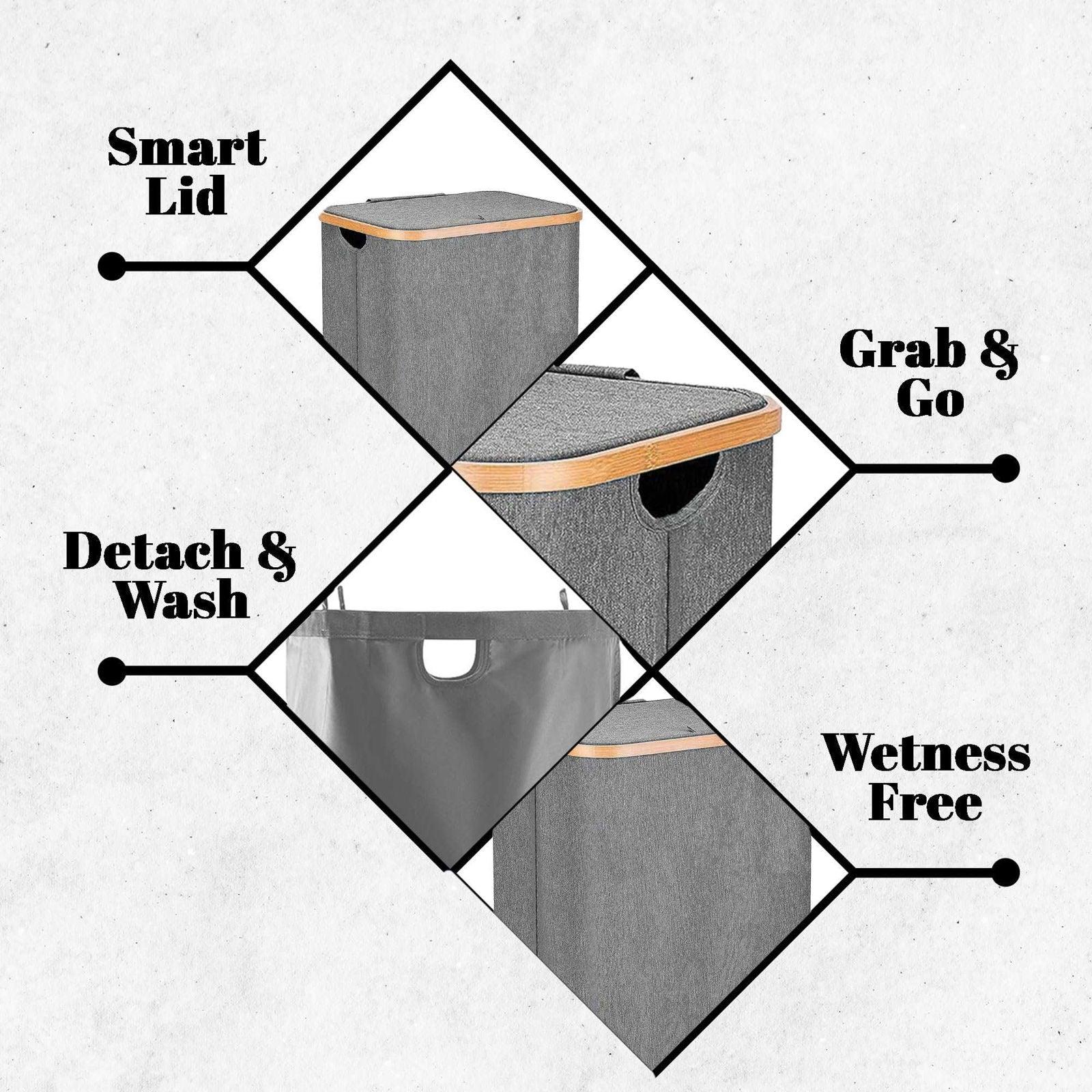 SG Traders™  100L Laundry Hamper with Lid - - 