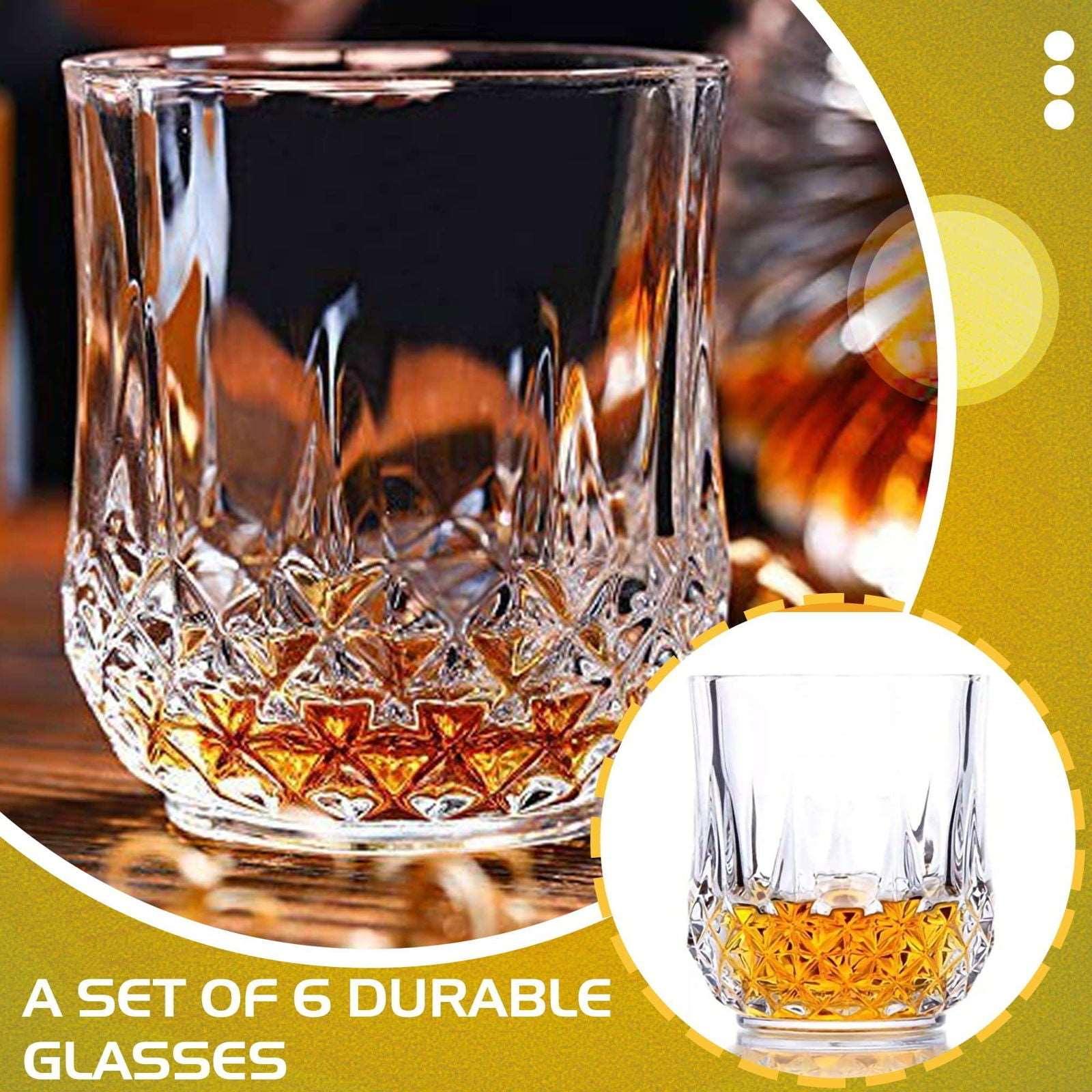 SG Traders ™ 6-Piece Crystal Glass Set - - 