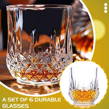 SG Traders ™ 6-Piece Crystal Glass Set - - 