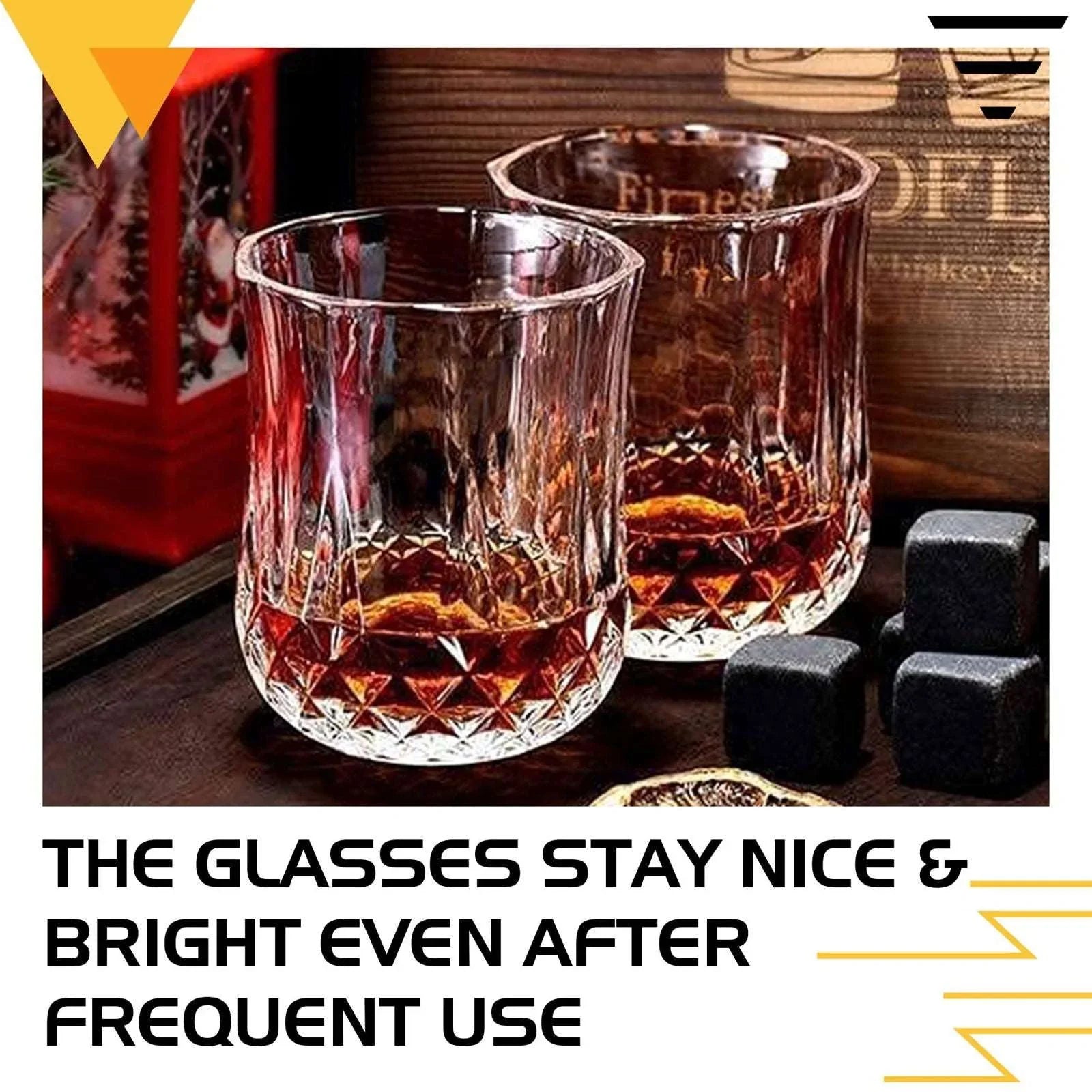 SG Traders ™ 6-Piece Crystal Glass Set - - 