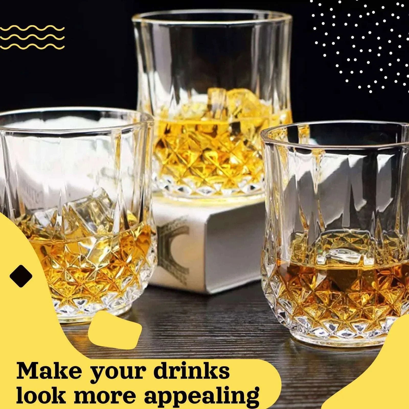 SG Traders ™ 6-Piece Crystal Glass Set - - 