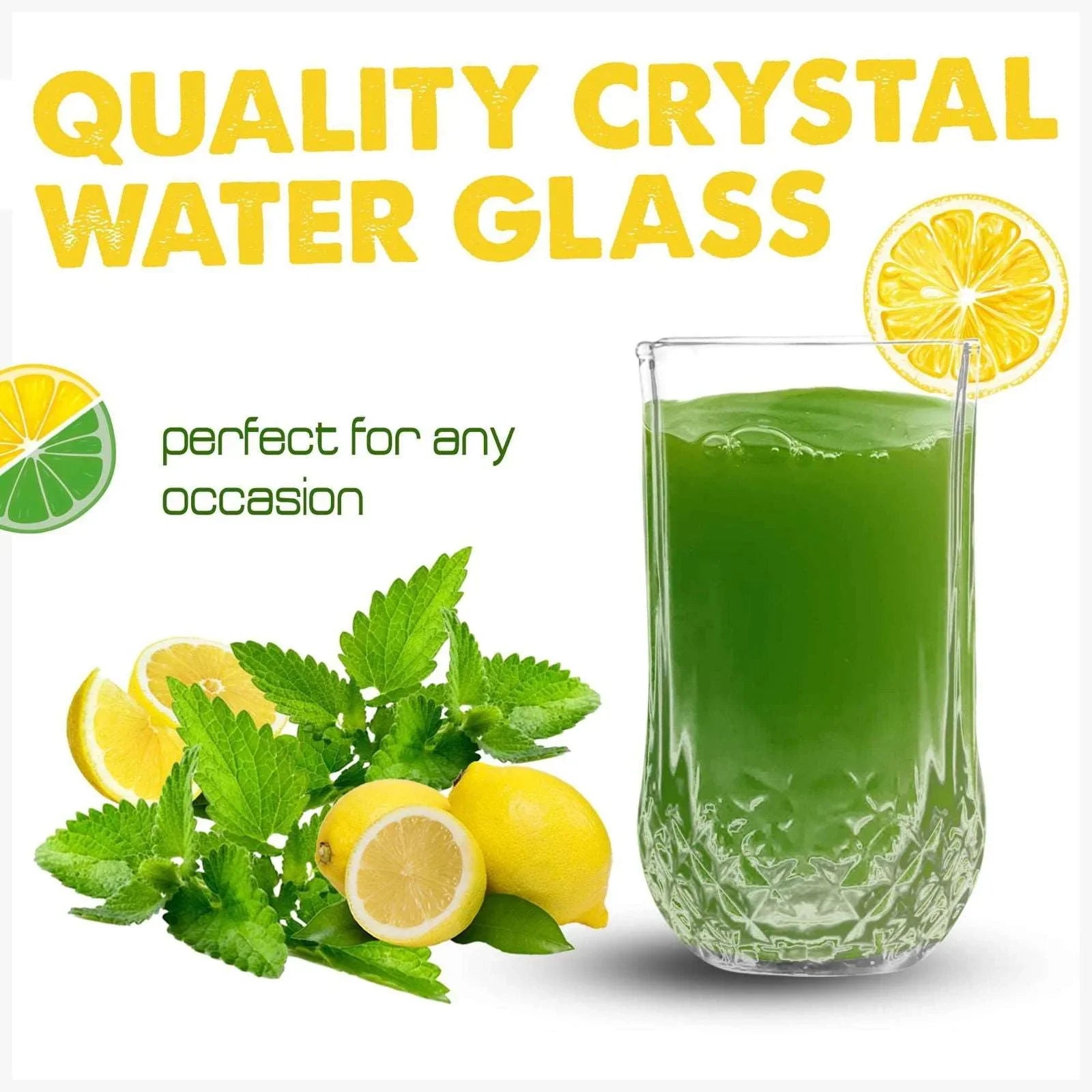 SG Traders ™ 6-Piece Crystal Glass Set - - 