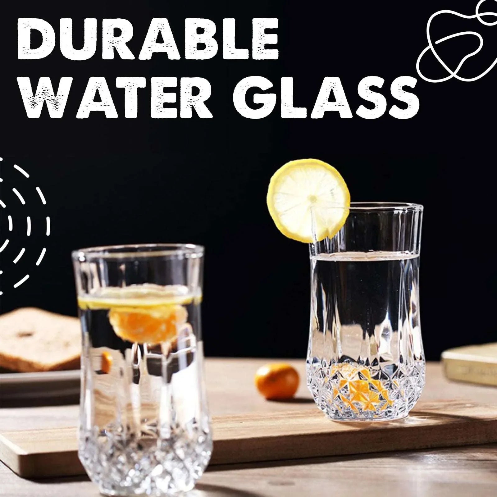 SG Traders ™ 6-Piece Crystal Glass Set - - 