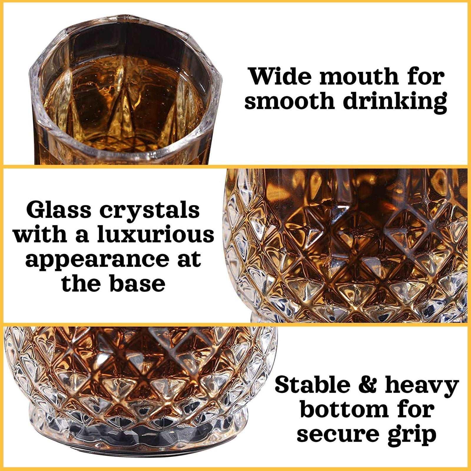 SG Traders ™ 6-Piece Crystal Glass Set - - 