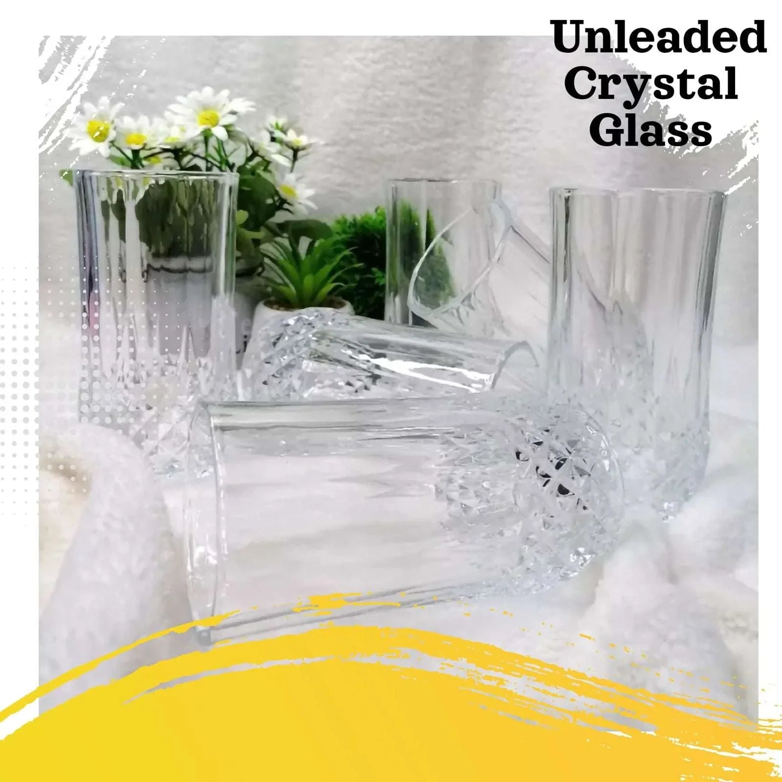 SG Traders ™ 6-Piece Crystal Glass Set - - 