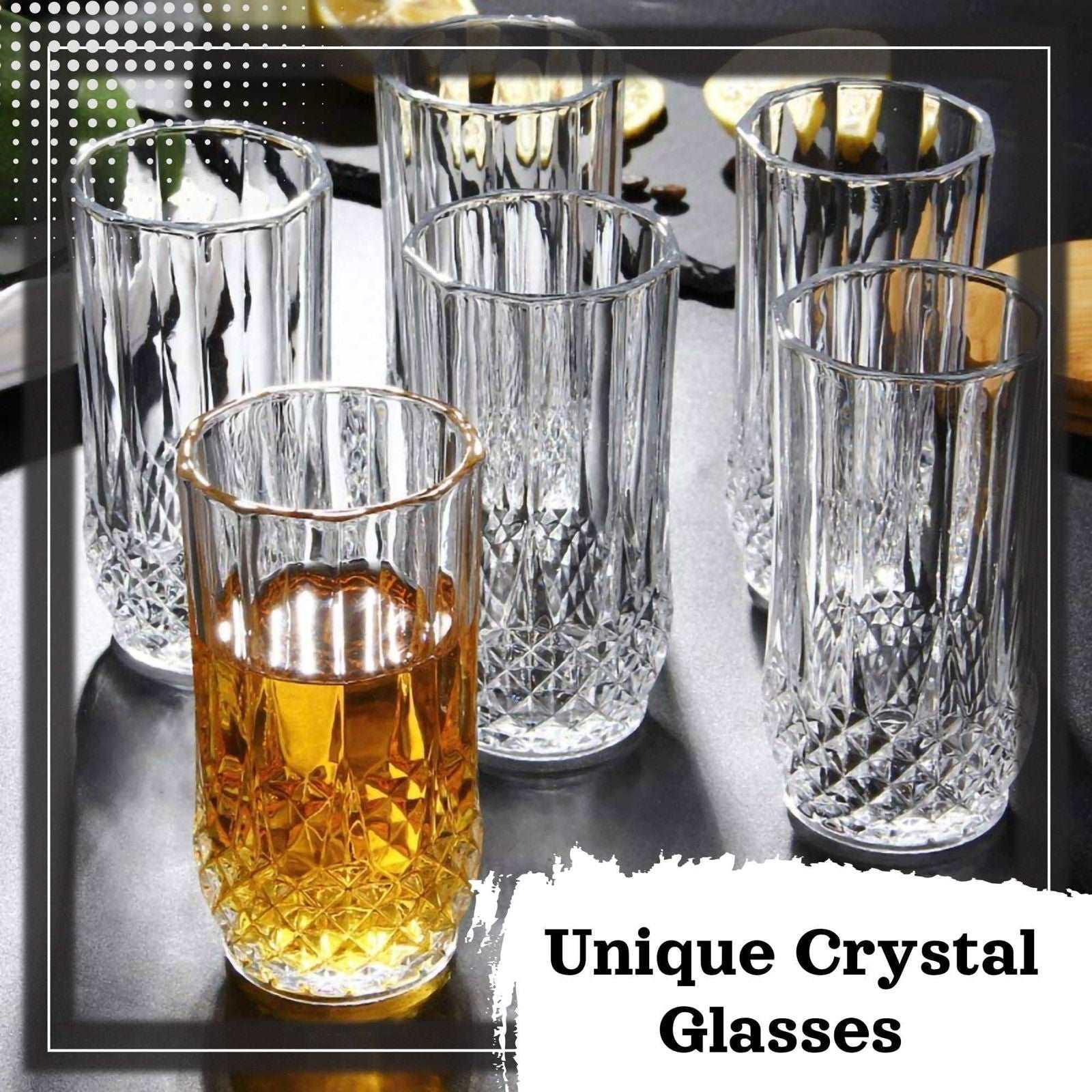 SG Traders ™ 6-Piece Crystal Glass Set - - 