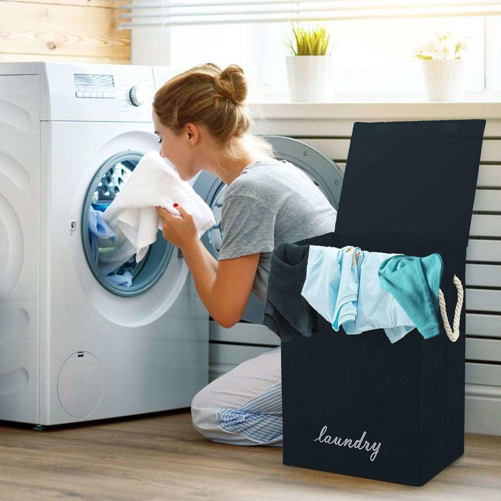 SG Traders ™ 90L Collapsible Laundry Basket with Lid - - 