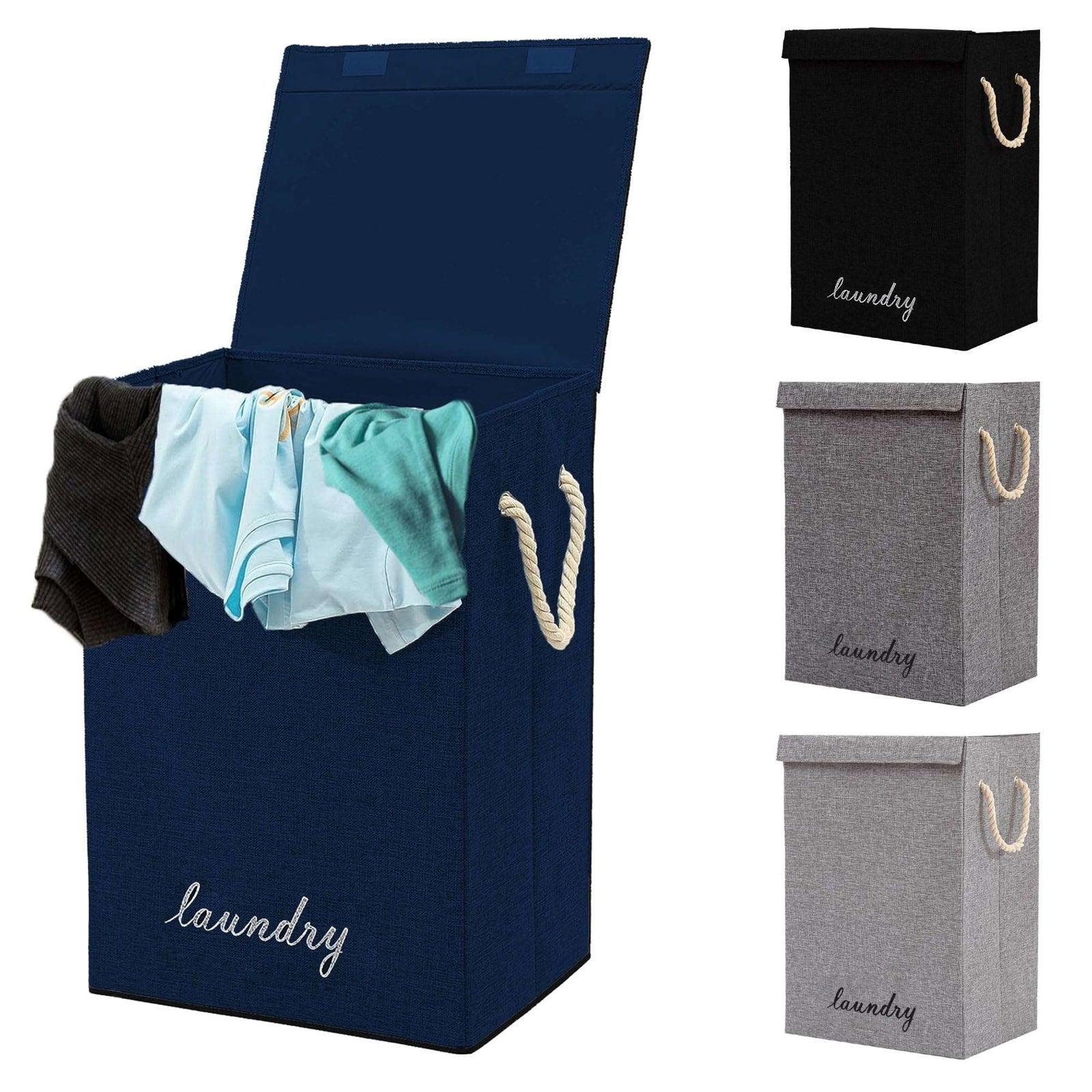 SG Traders ™ 90L Collapsible Laundry Basket with Lid - - 