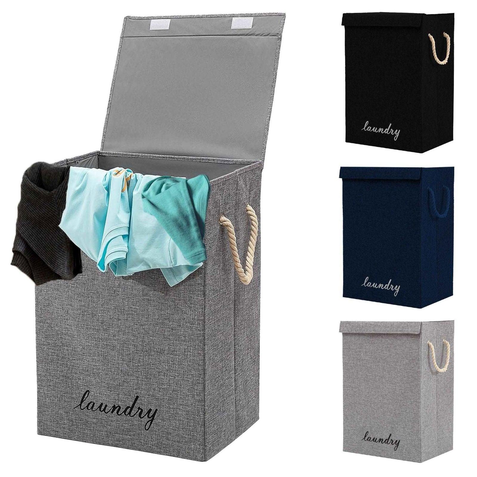 SG Traders ™ 90L Collapsible Laundry Basket with Lid - - 