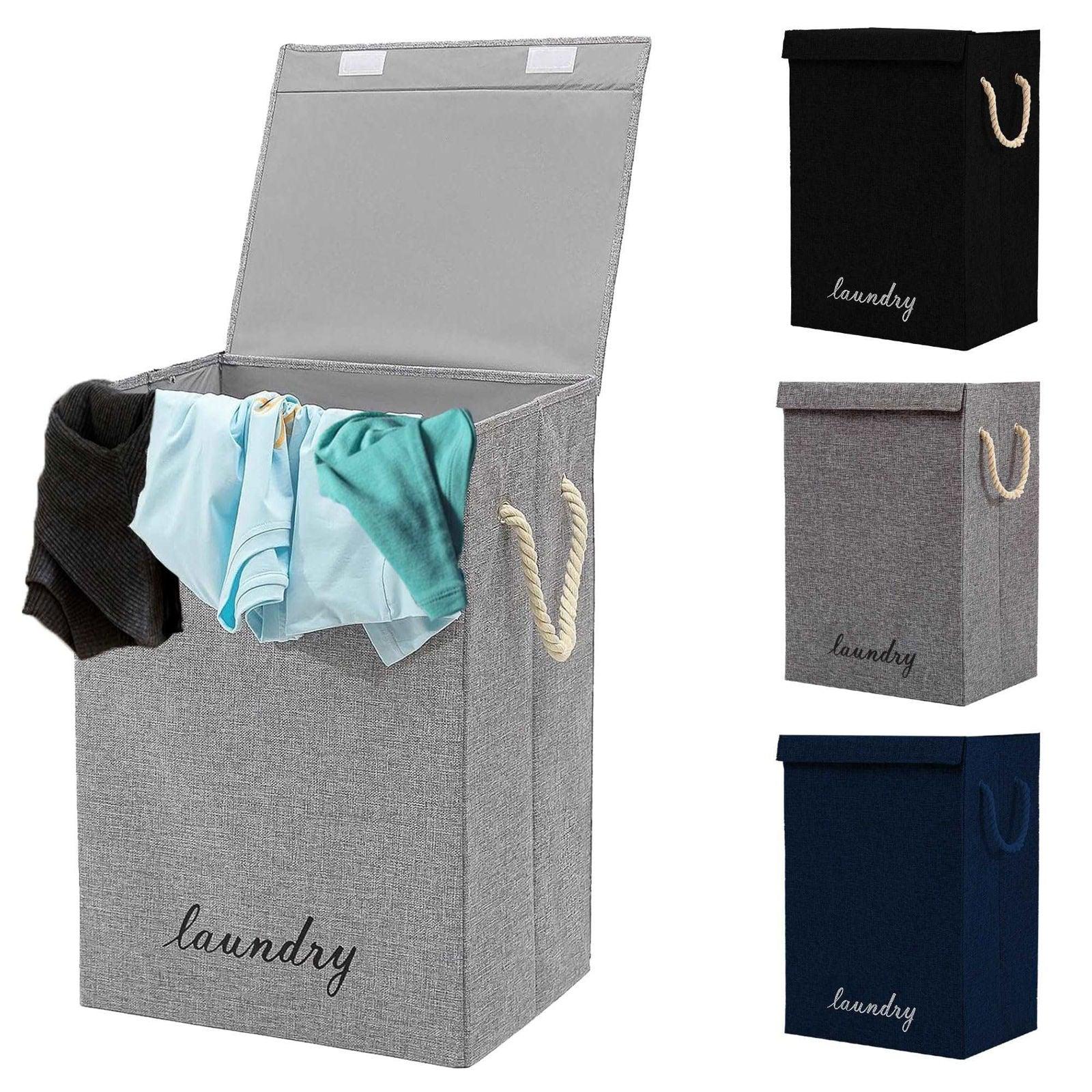 SG Traders ™ 90L Collapsible Laundry Basket with Lid - - 