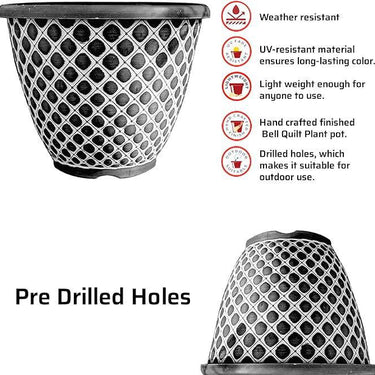 SG Traders Bell Quilt Plant Pots (Pack of 2) - - 