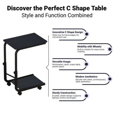 SG Traders ™ C-Shaped Side Table - - 