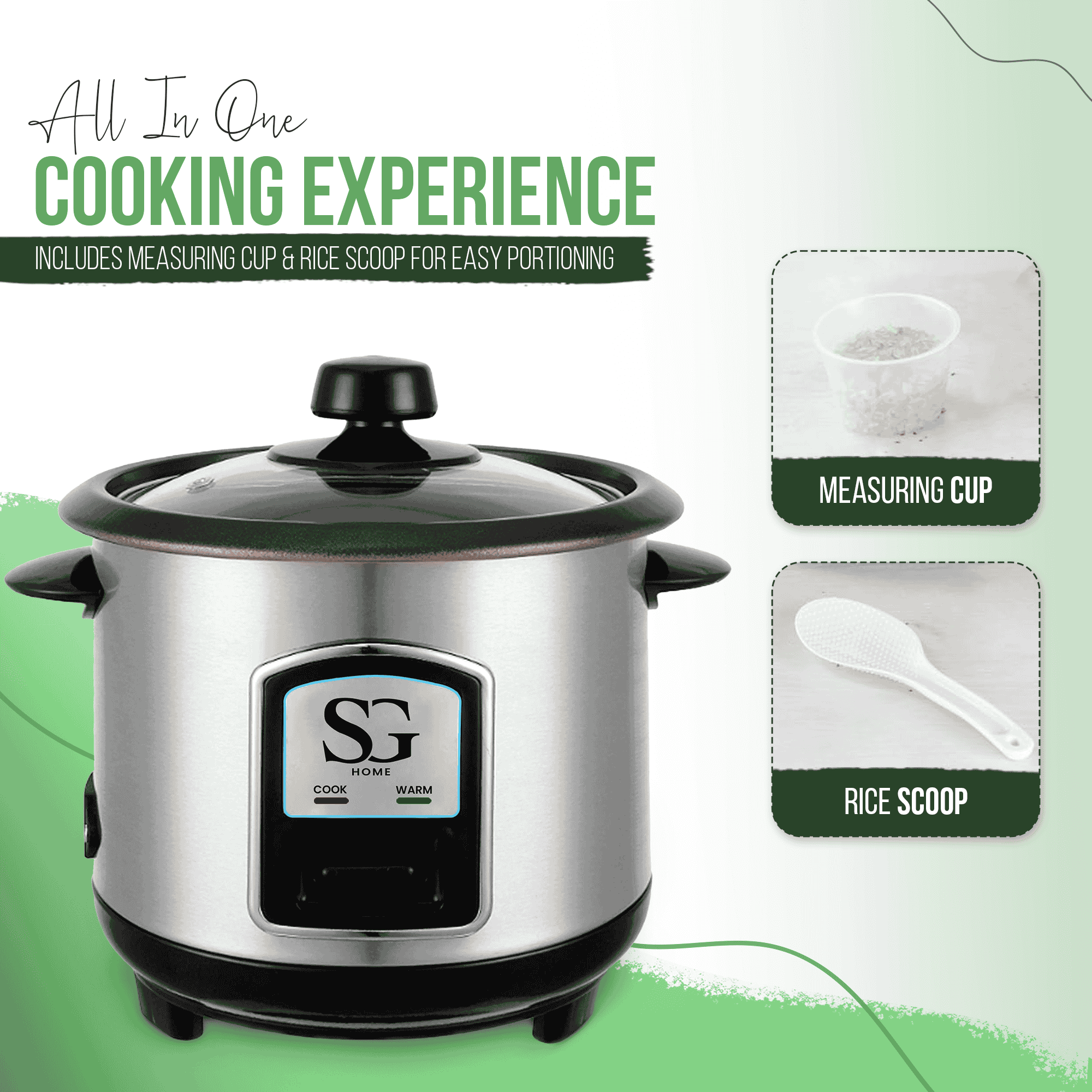 SG Traders Electric Rice Cooker with Steamer Warmer