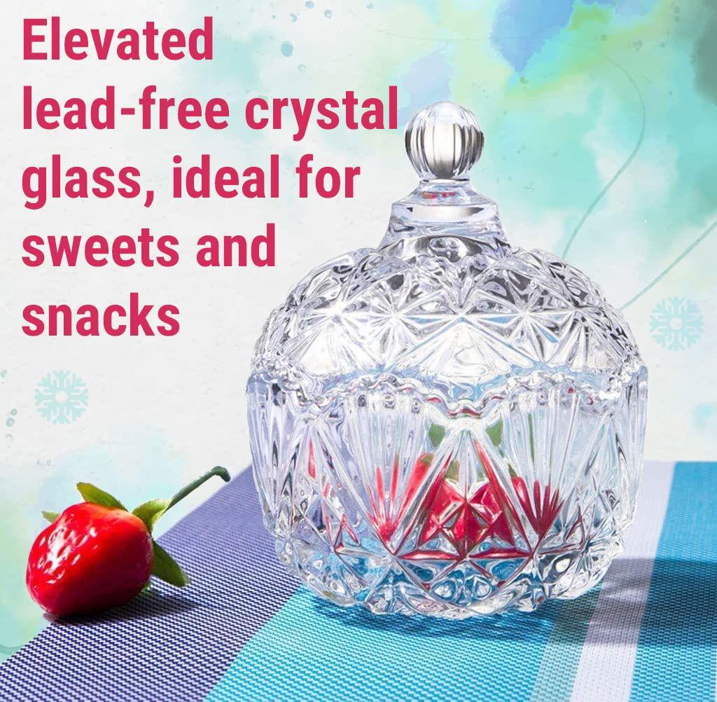 SG Traders™ Glass Candy Jars with Lids - - 
