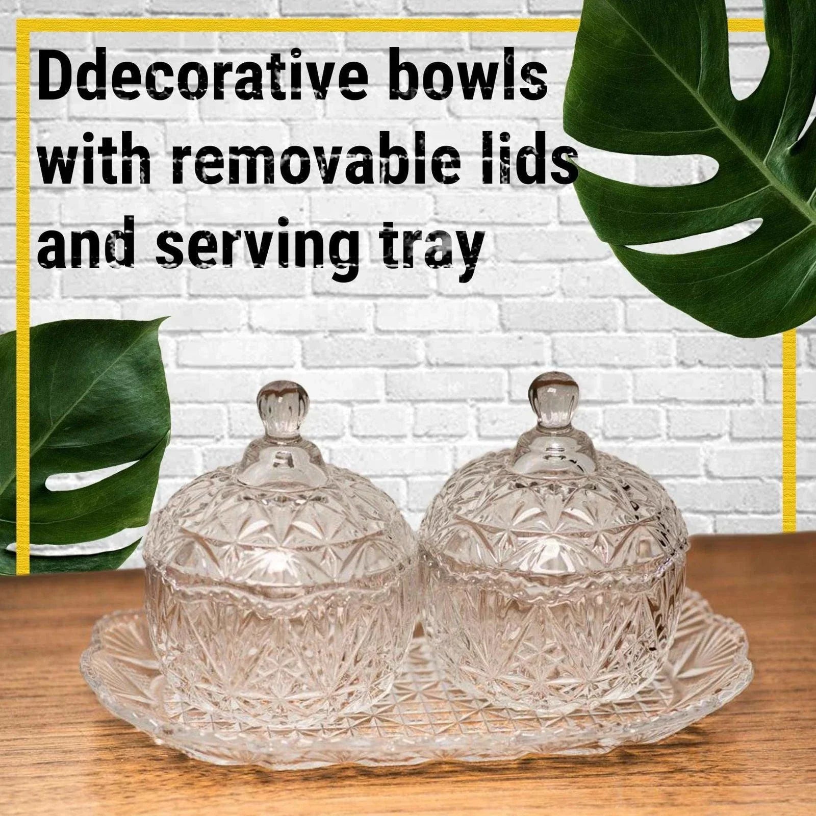 SG Traders™ Glass Candy Jars with Lids - - 