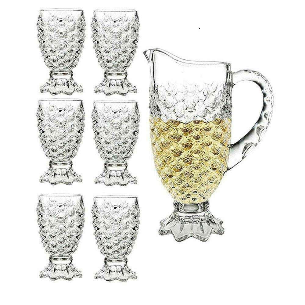 SG Traders ™ Glassware Set: 7-Piece Crystal Jug & Tumbler Collection - - 