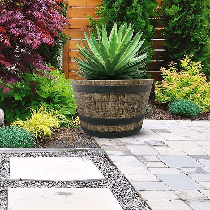 SG Traders™ Large Half Barrel Cask Planter - - 