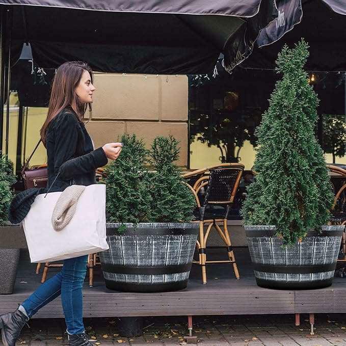 SG Traders™ Large Half Barrel Cask Planter - - 