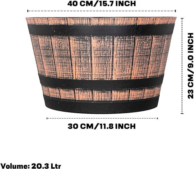 SG Traders™ Large Half Barrel Cask Planter - - 