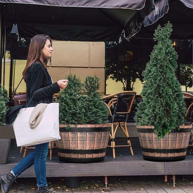 SG Traders™ Large Half Barrel Cask Planter - - 
