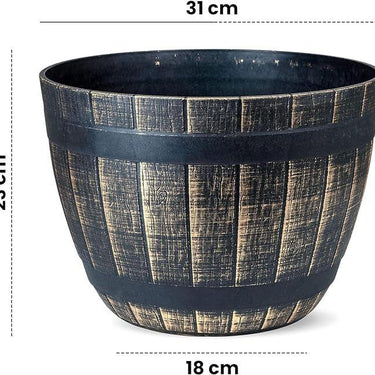 SG Traders Large Round Plastic Barrel Tub Planter - - 