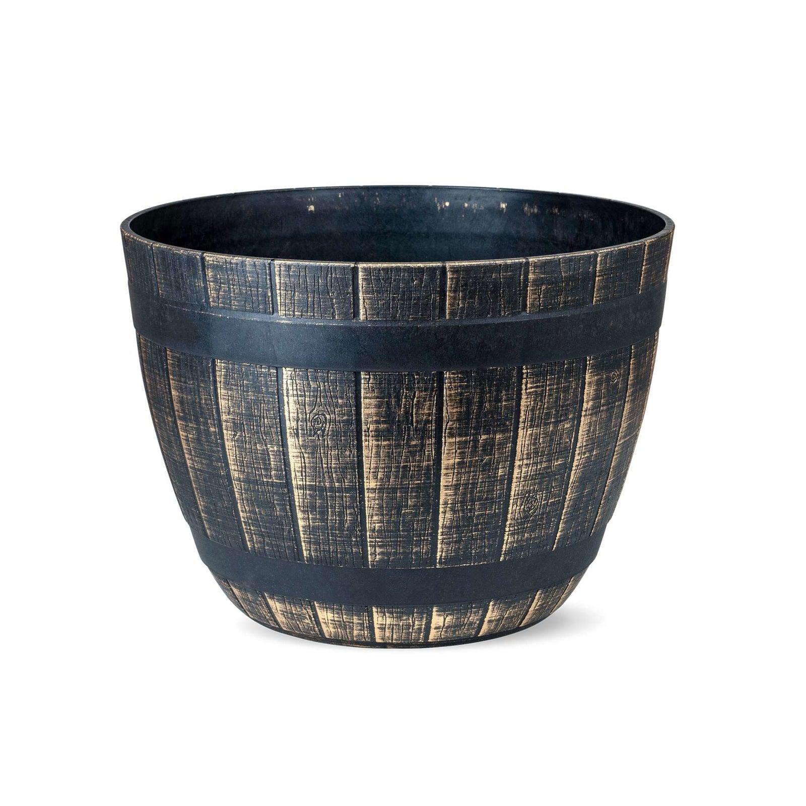 SG Traders Large Round Plastic Barrel Tub Planter - - 