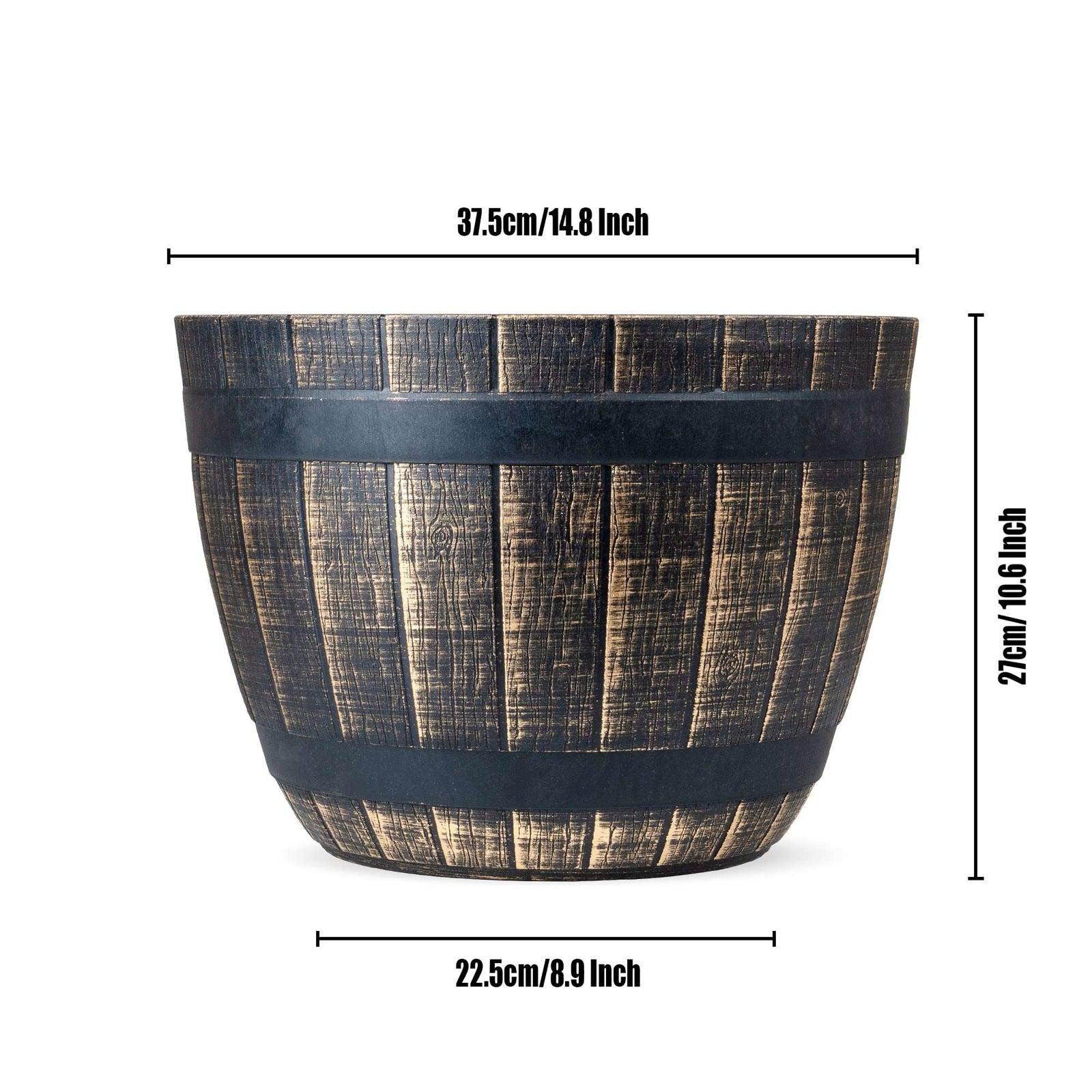 SG Traders Large Round Plastic Barrel Tub Planter - - 
