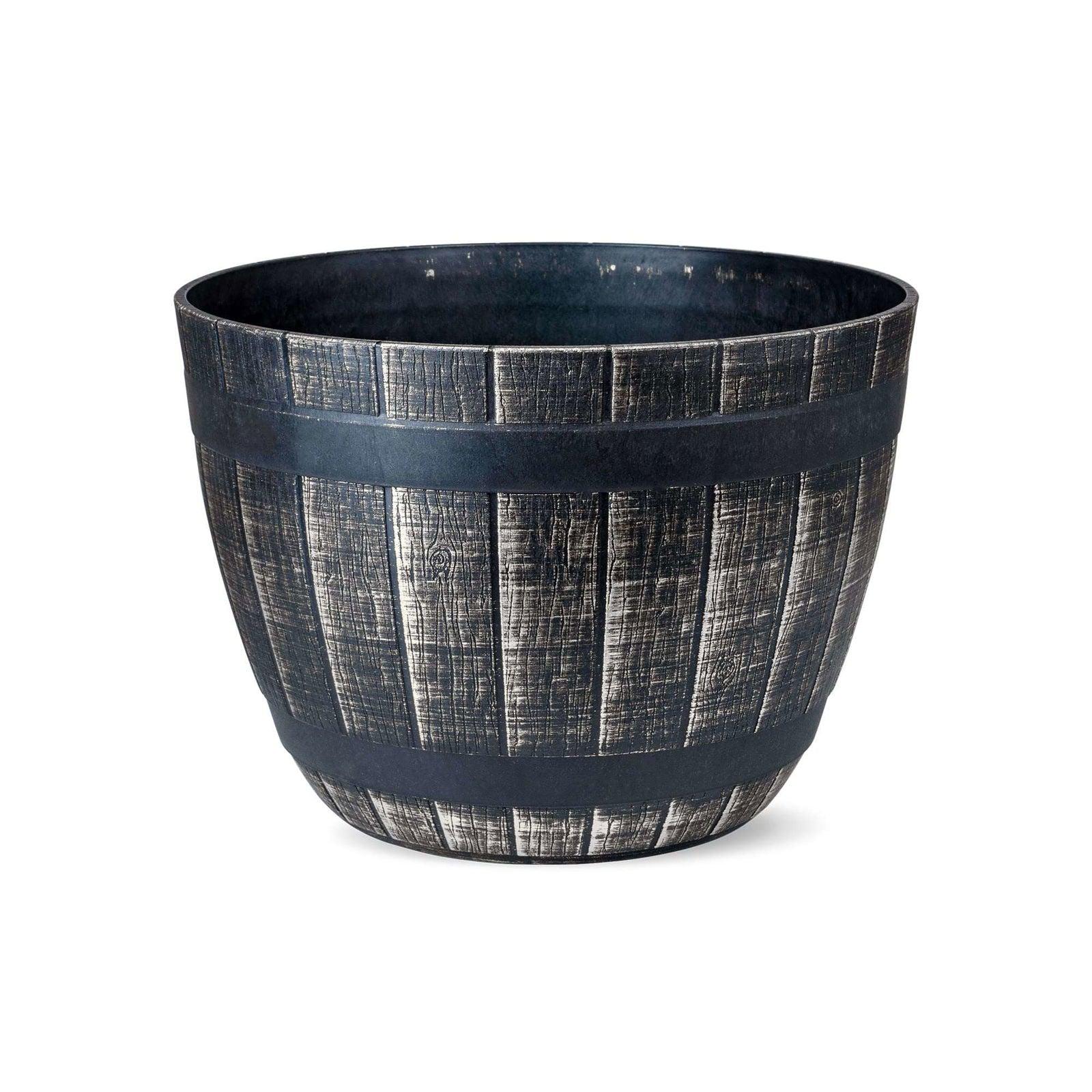 SG Traders Large Round Plastic Barrel Tub Planter - - 