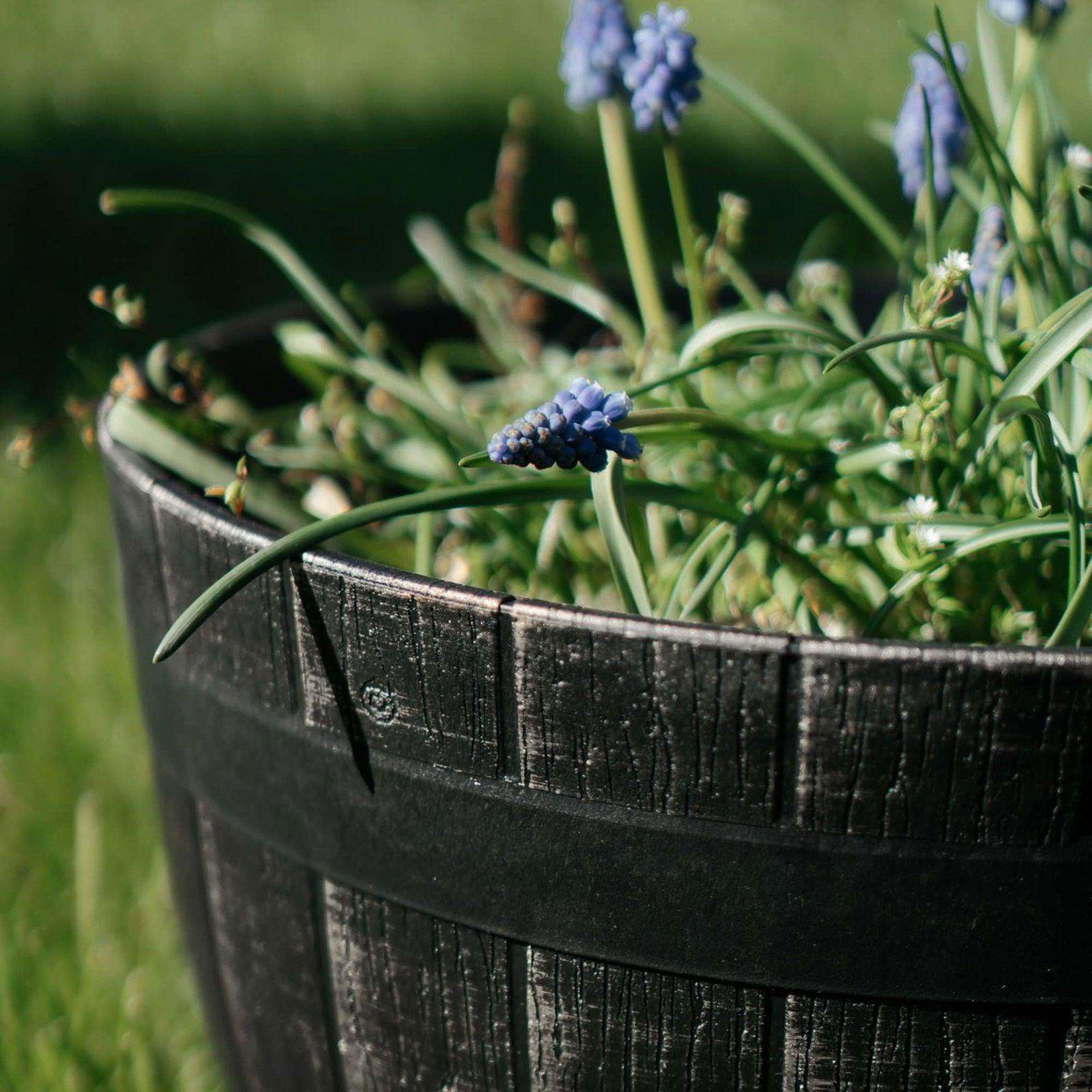 SG Traders Large Round Plastic Barrel Tub Planter - - 