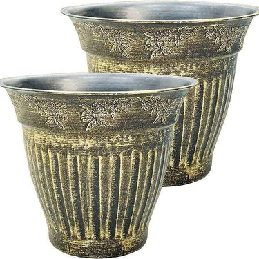 SG Traders Round Large Floral Design Garden Plant Pot (Pack of 2) - - 