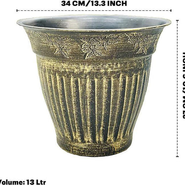 SG Traders Round Large Floral Design Garden Plant Pot (Pack of 2) - - 