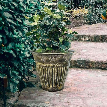 SG Traders Round Large Floral Design Garden Plant Pot (Pack of 2) - - 