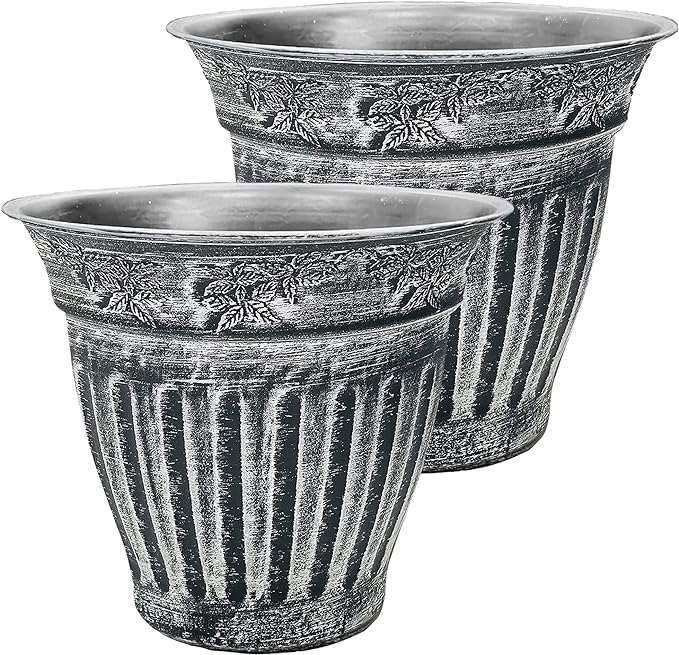 SG Traders Round Large Floral Design Garden Plant Pot (Pack of 2) - - 