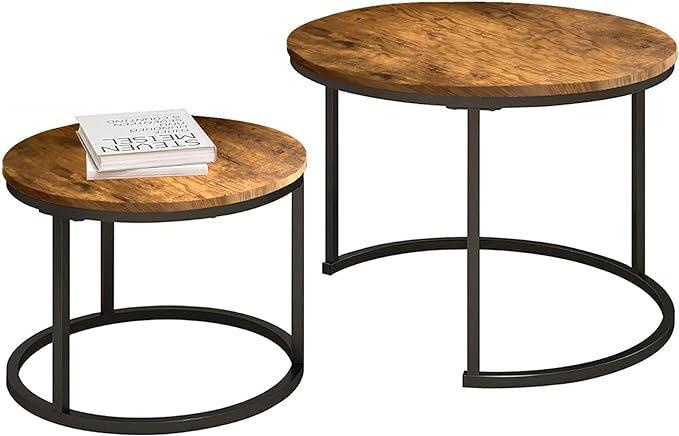 SG Traders Round Nested Coffee Table - Set of 2 - - 