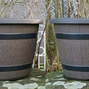 SG Traders™ Round Plastic Barrel Tub Planters - - 