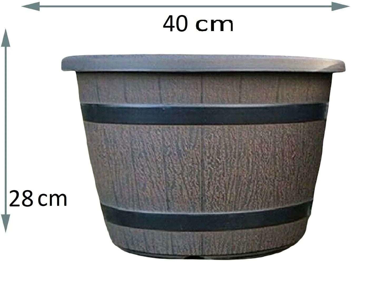 SG Traders™ Round Plastic Barrel Tub Planters - - 
