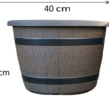 SG Traders™ Round Plastic Barrel Tub Planters - - 