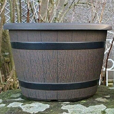 SG Traders™ Round Plastic Barrel Tub Planters - - 