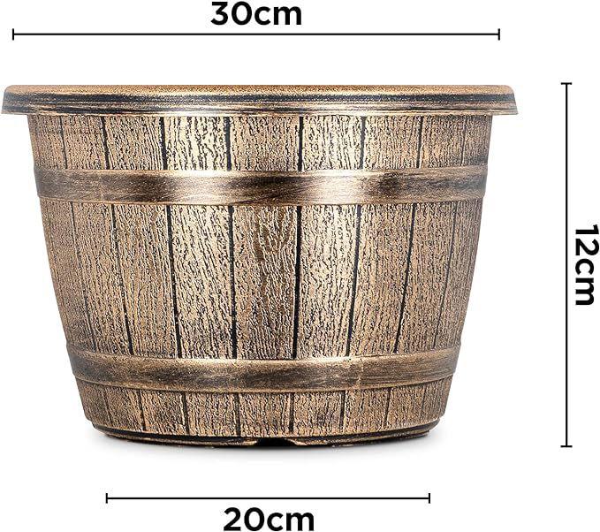 SG Traders™ Round Plastic Barrel Tub Planters - - 