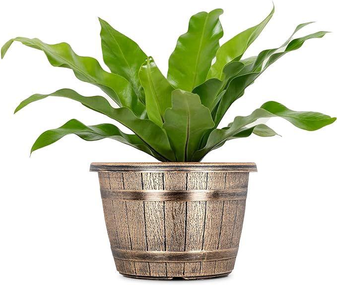 SG Traders™ Round Plastic Barrel Tub Planters - - 